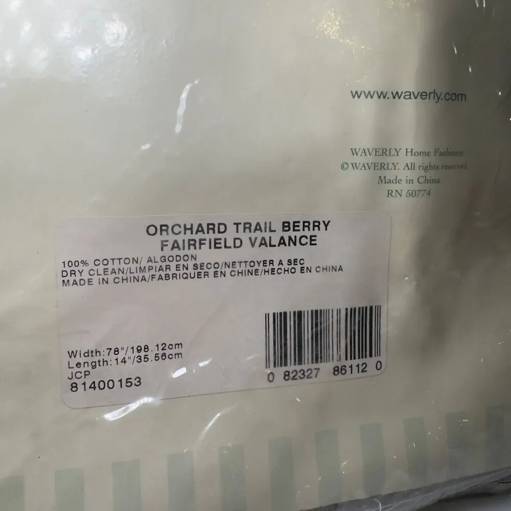 Waverly Fairfield Valance Orchard Trail Berry 78